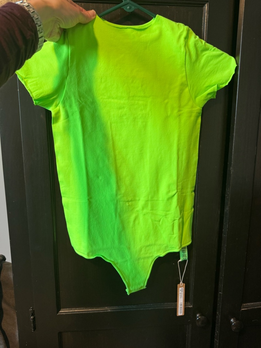 SKIMS Neon Green Short Sleeve Bodysuit